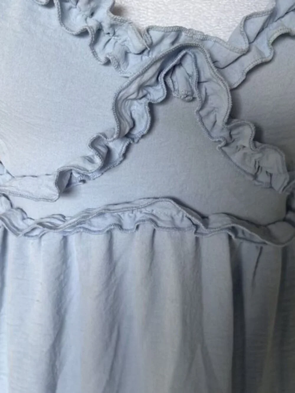 Blashe Blue Babydoll Flutter Ruffle Dress Size Small - Picture 2 of 8